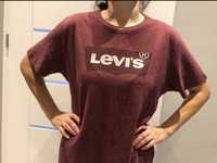 bordowy t-shirt oversize Levis