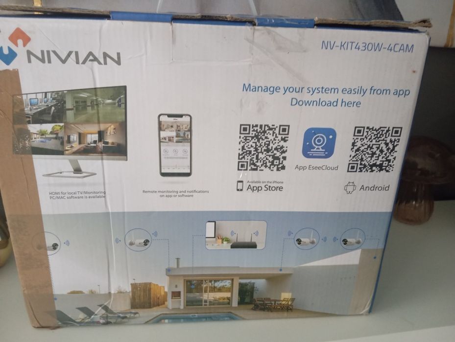 Zestaw monitoringu Nivian kit430W- 4CAM Nowe