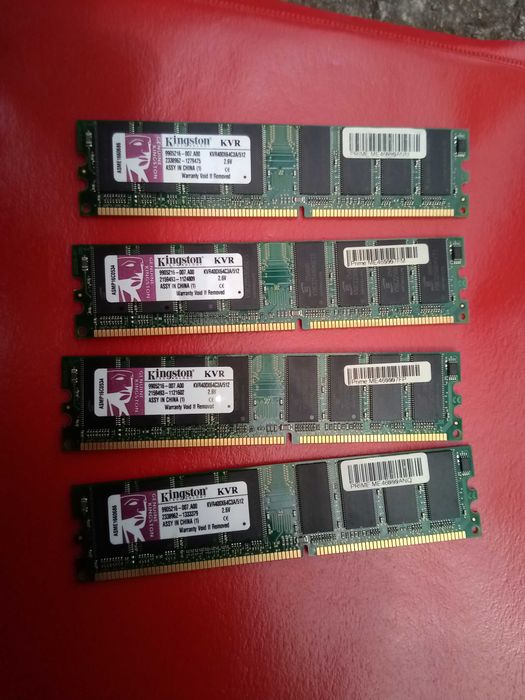 Оперативная память для компьютера DDR Kingston KVR400X64C3A/512MB 4 шт