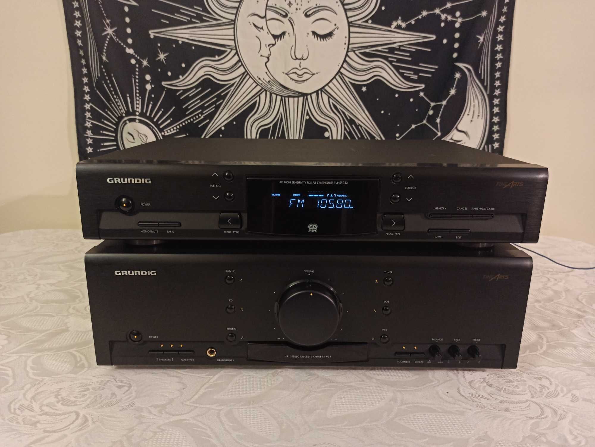 Zestaw wzmacniacz Grundig V23 FineArts + tuner Grundig T22 FineArts