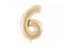 Balon foliowy 6 beż 72cm. PartyDeco. Nowy Produkt