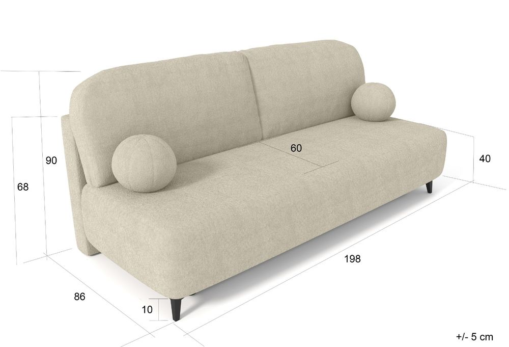 Sofa rozkładana MIRASSO z funkcją spania i pojemnikiem  nowoczesna