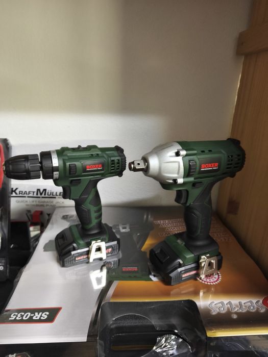 Conjunto de pneumática de impacto mais aparafusadora com BOXER