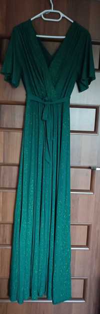 Długa sukienka z brokatem