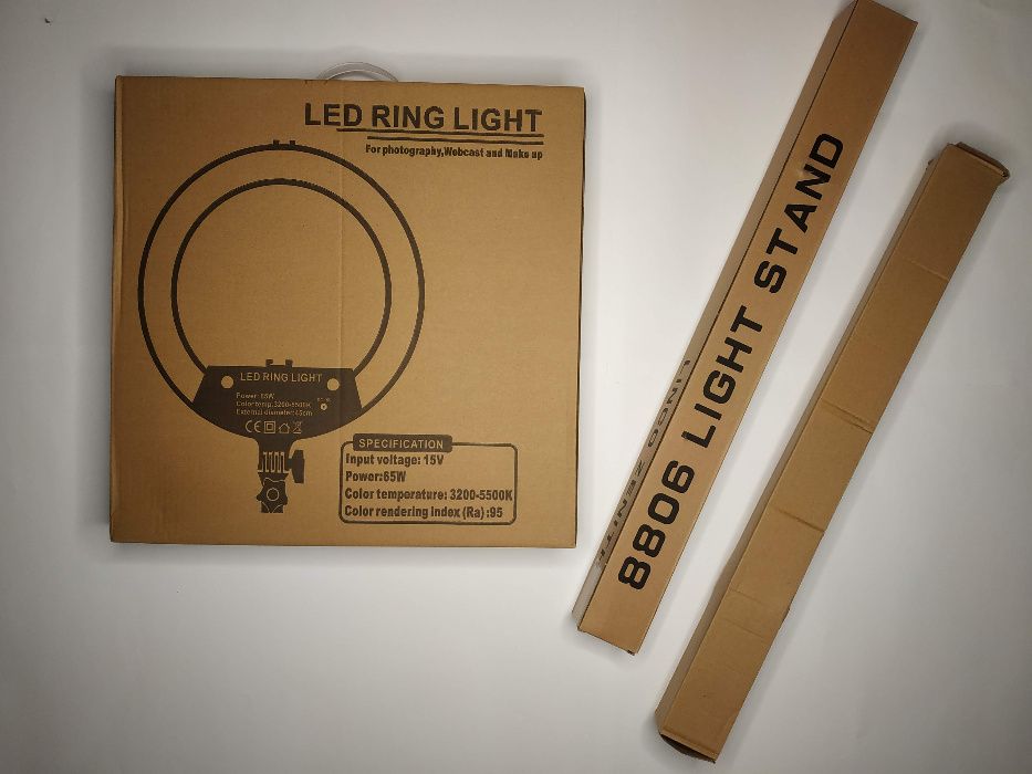 Большая профессиональная LED кольцевая лампа 45 см со штативом