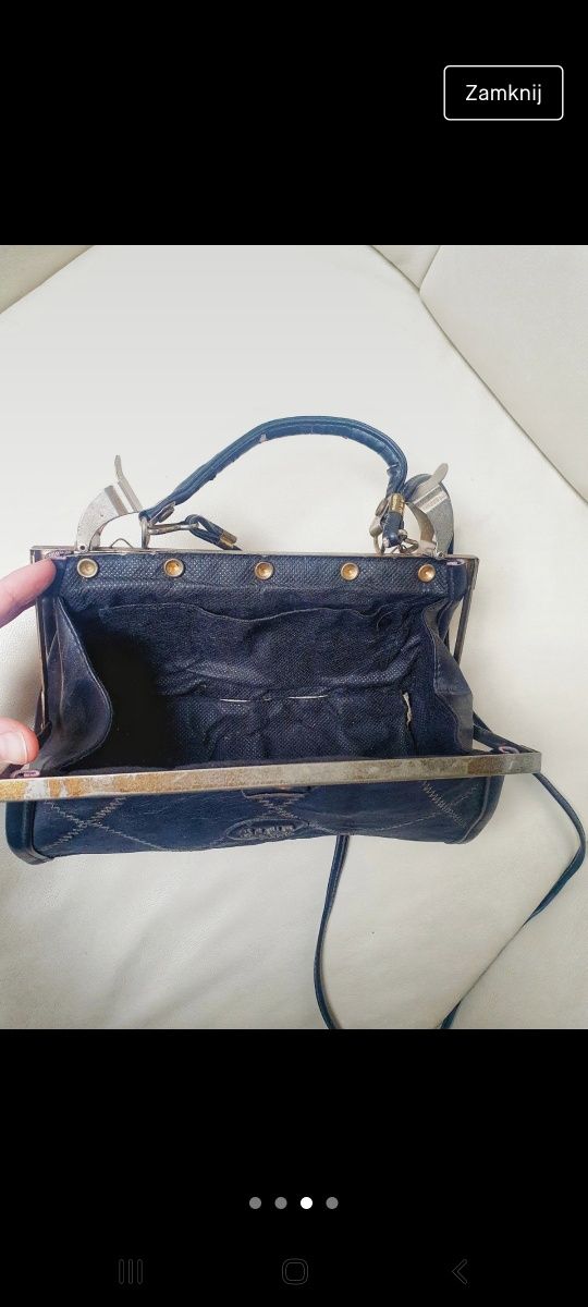 Vintage retro torebka czarna na ramię lub do ręki