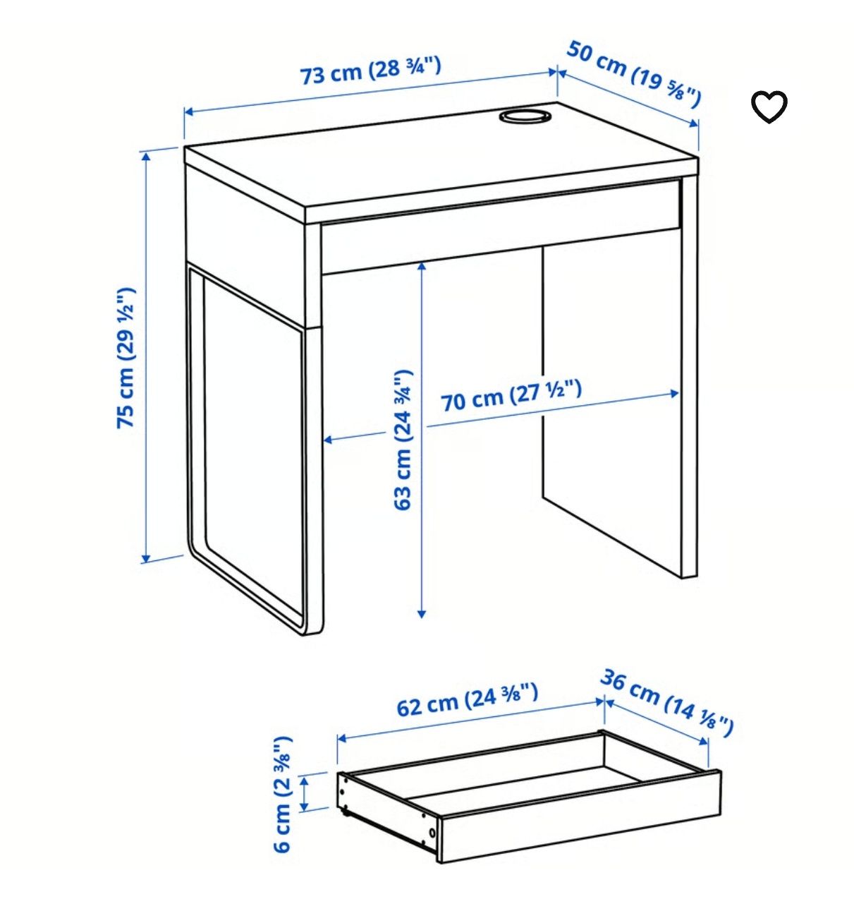 Secretária MICKE Ikea