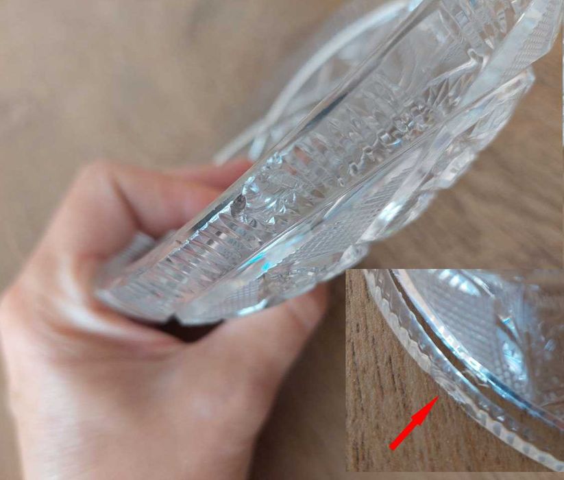 Kryształowa miseczka, mała patera na czekoladki, ciasteczka PRL