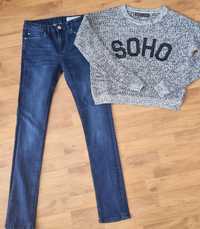Zestaw: swetr i jeansy 164/170