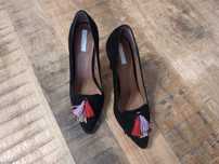 H&M Premium Leather Suede szpilki lordsy chwosty 38