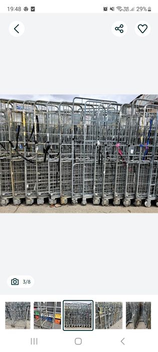 Wózek Kosz Magazynowy Transportowy Kurierski Siatkowy Rollkontener