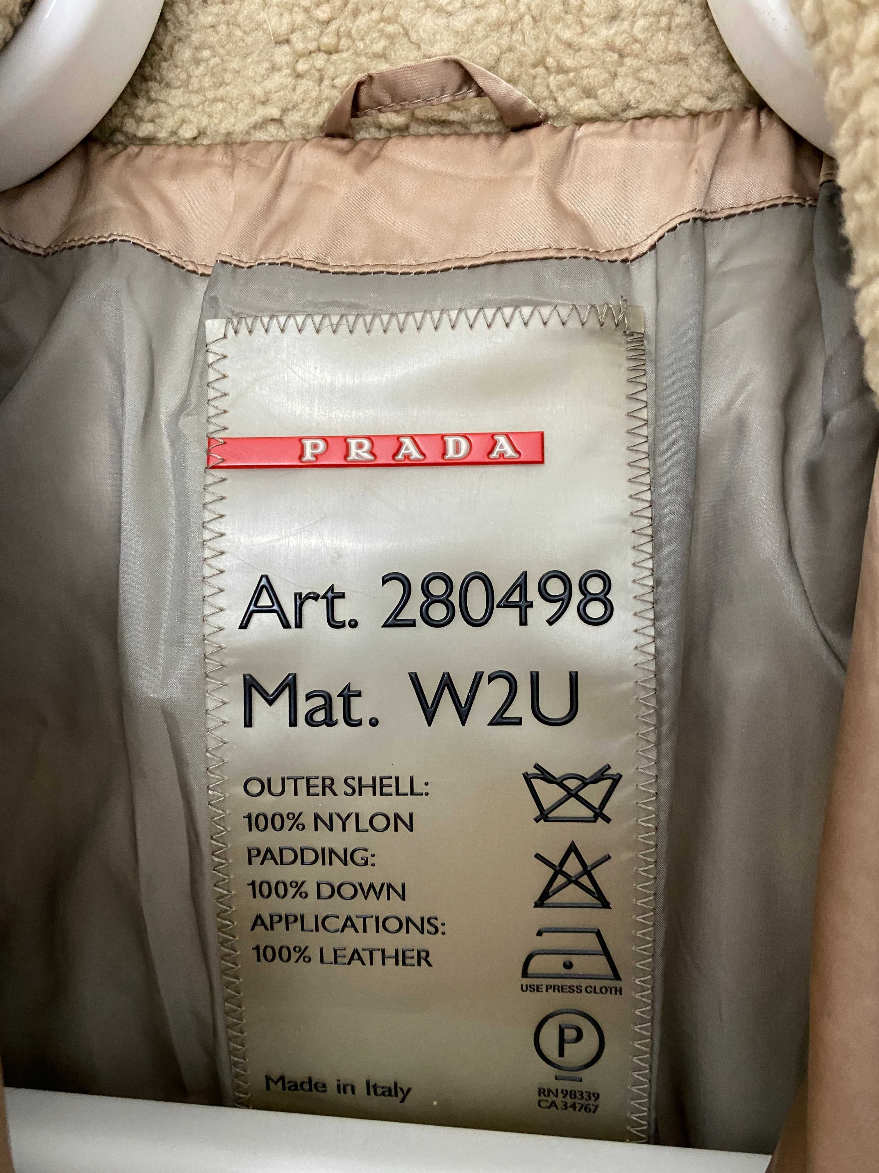 Kurtka Puchowa Damska Prada Down Jacket Puffer Rose-Gold Rozmiar 40