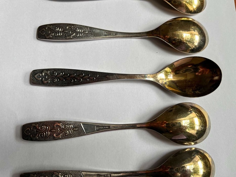 Łyżeczki platerowane do herbaty kawy deserów Komplet 6 szt. MNC ZSRR