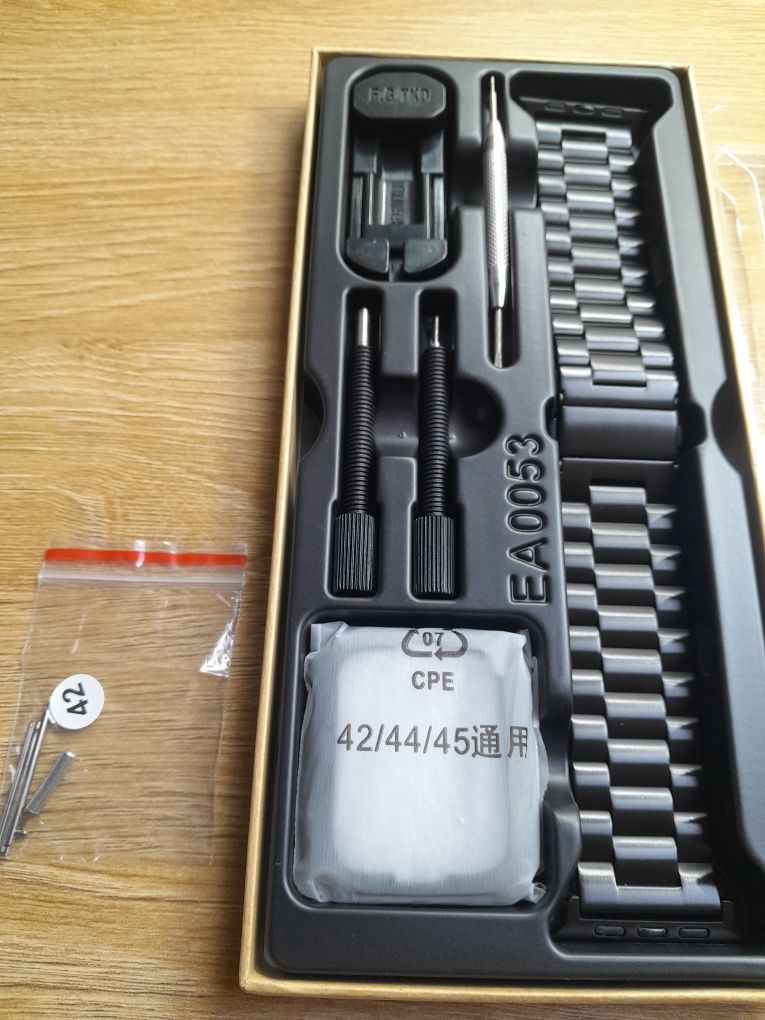 Pasek czarny fullmosa do apple watch 42 44 45  ea0053 stal nierdzewna