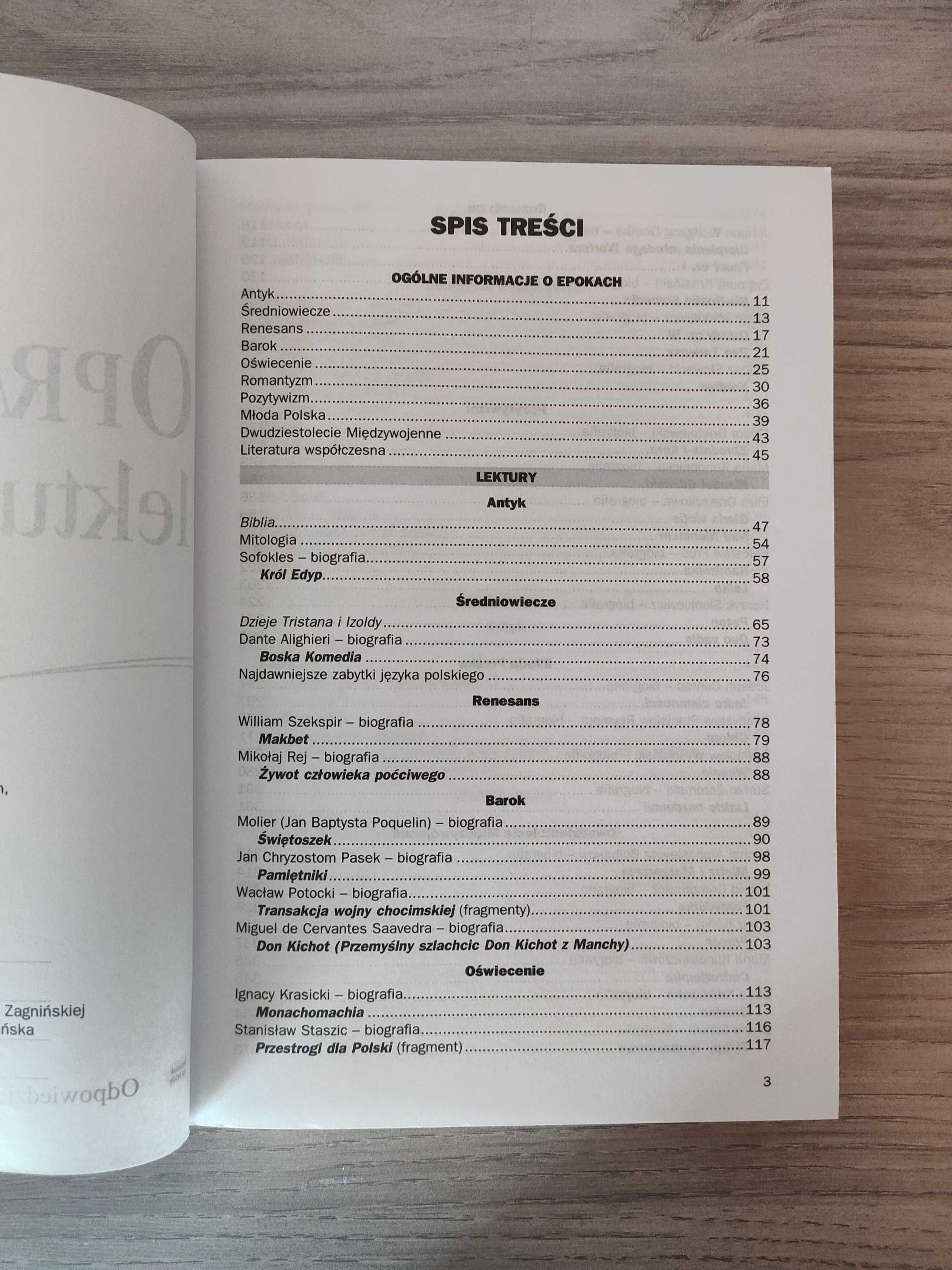 Opracowania lektur i wierszy dla liceum i technikum