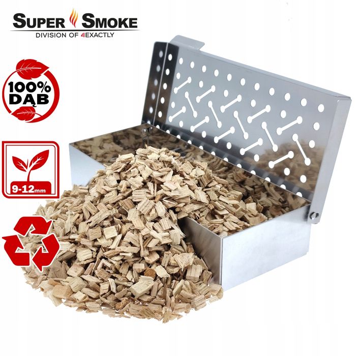 Zrębki Wędzarnicze Super Smoke DĄB KL-10 (9-12mm) Large 65 Litrów