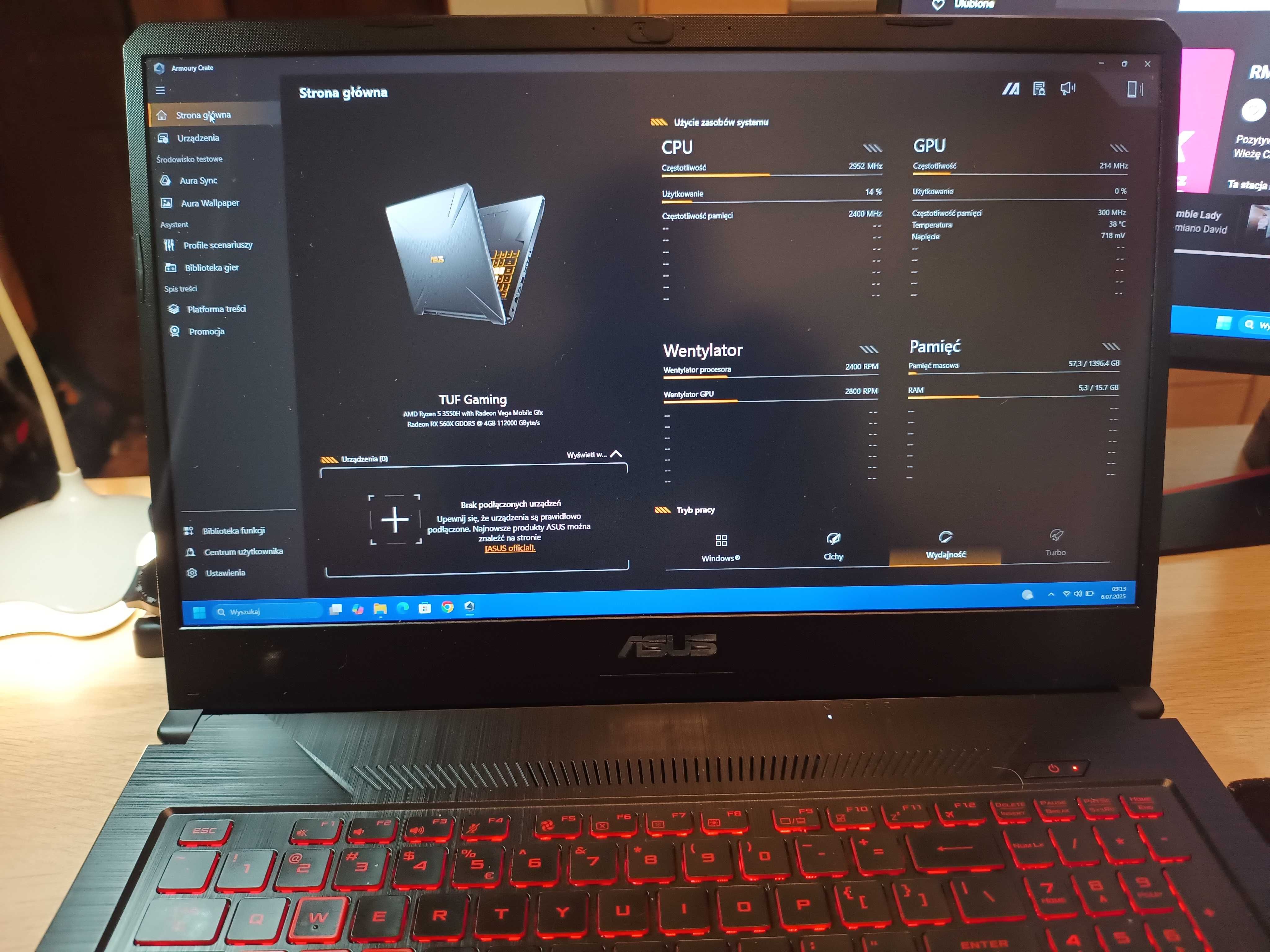 Laptop ASUS TUF Gaming FX705DY R5-3550H/16GB/512GB+1TB