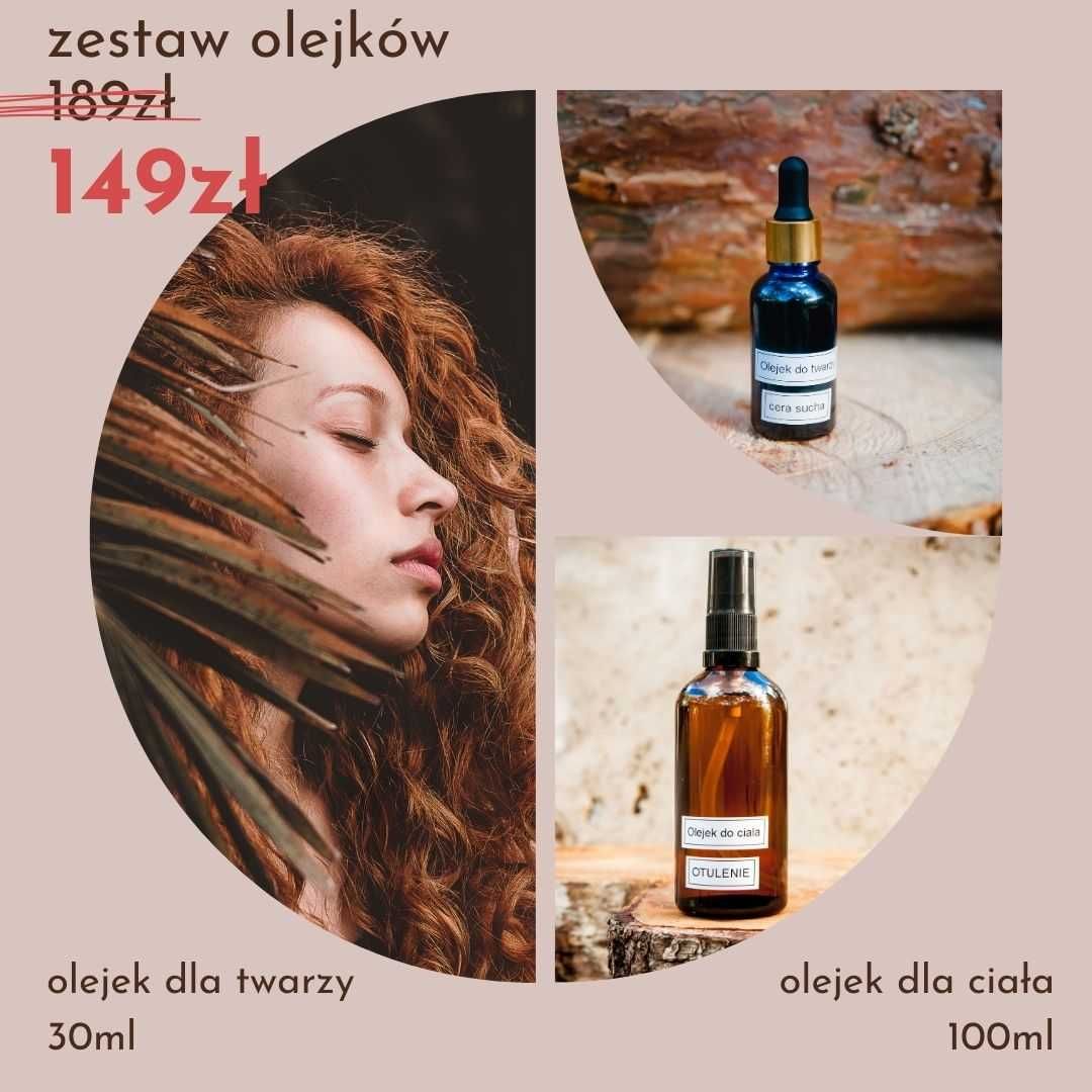 ZESTAW OLEJKÓW do twarzy i ciała / z olejkami eterycznymi 100 i 30ml