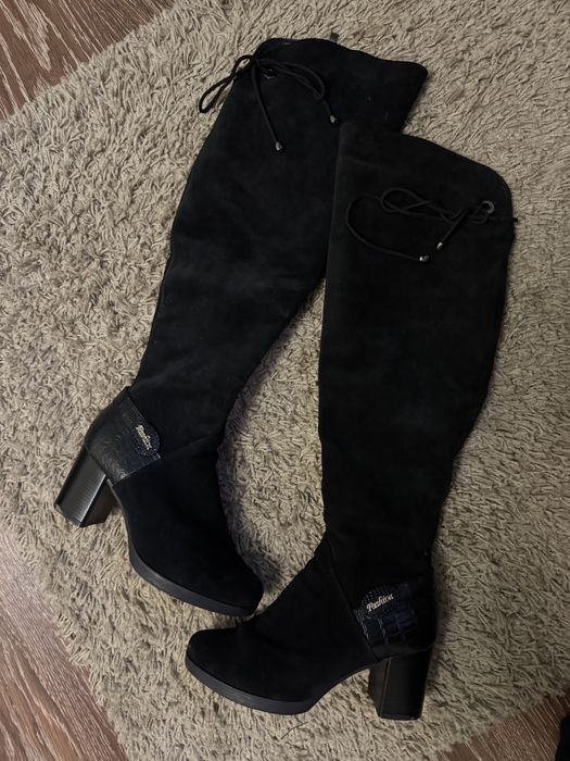 Замшеві зимові чоботи 36 р