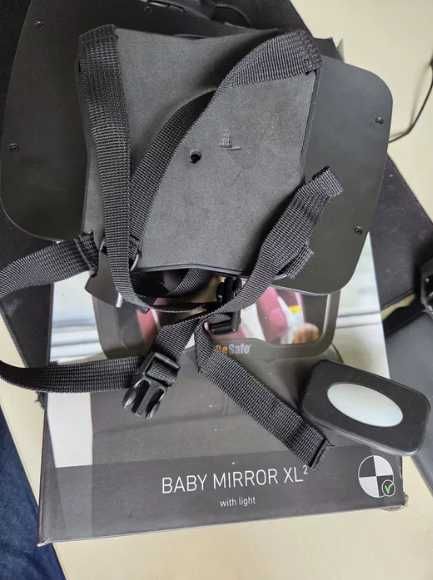 lusterko samochodowe BeSafe Baby Mirror XL² LED + pilot - stan dobry