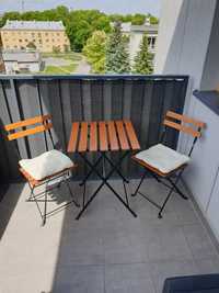 Stół + 2 krzesła na zewnątrz, zestaw mebli na balkon, taras do ogrodu