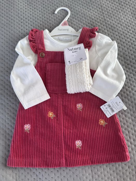 Набір плаття з кофтинкою і колготами для дівчинки 6-9 місяців Nutmeg
