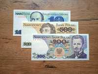 Banknoty PRL zestaw 3 szt. st.1 UNC