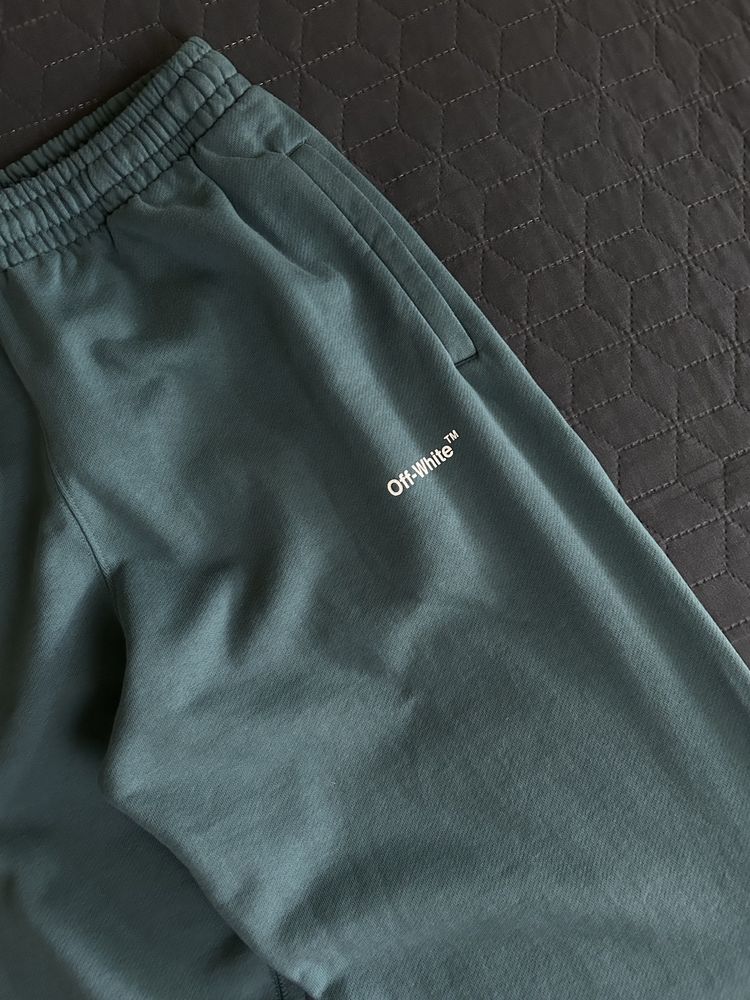 Off White Chain Arr Slim Green White Sweatpants