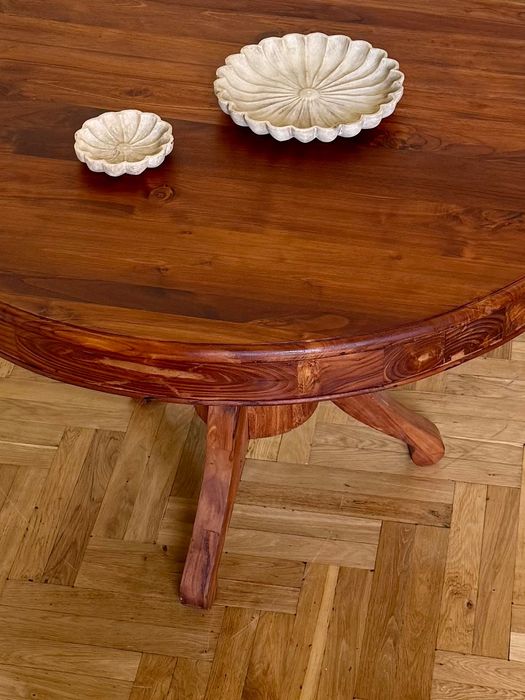 Stół okrągły 120 jadalnia ogrodowy drewno egzotyczne ludwik kolonialny