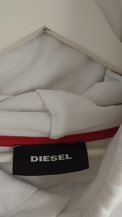 Biała bluza z kapturem Diesel