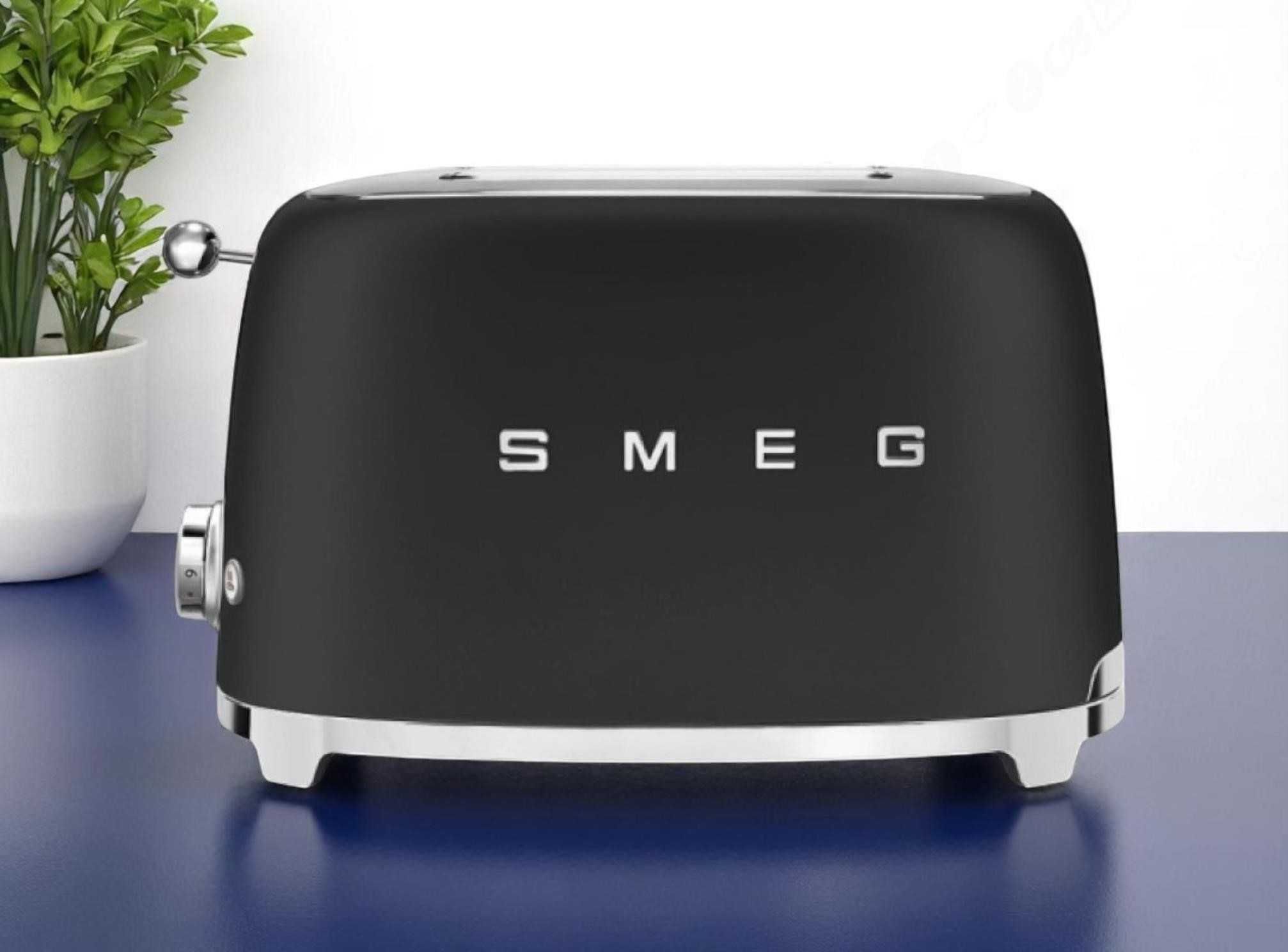 Тостер SMEG / СМЕГ TSF01BLMEU, 2 скибки, ретро, чорний