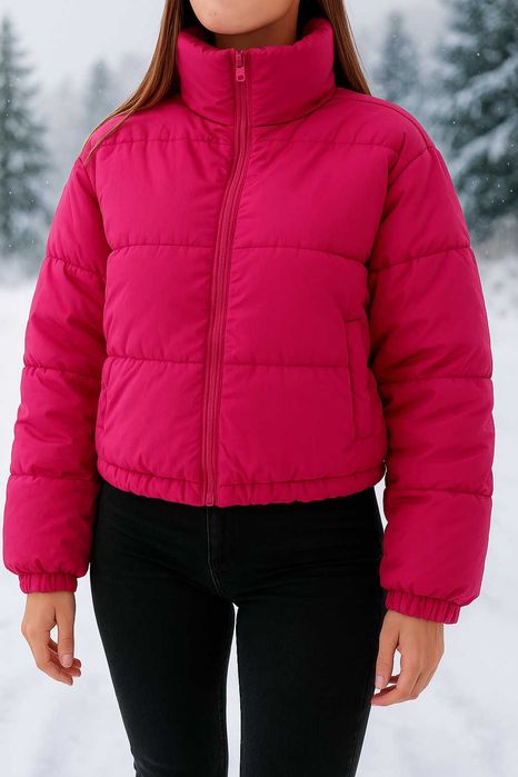 Kurtka damska neonowa Hujoin L / XL - czerwony arbuz, puchowa, lekka