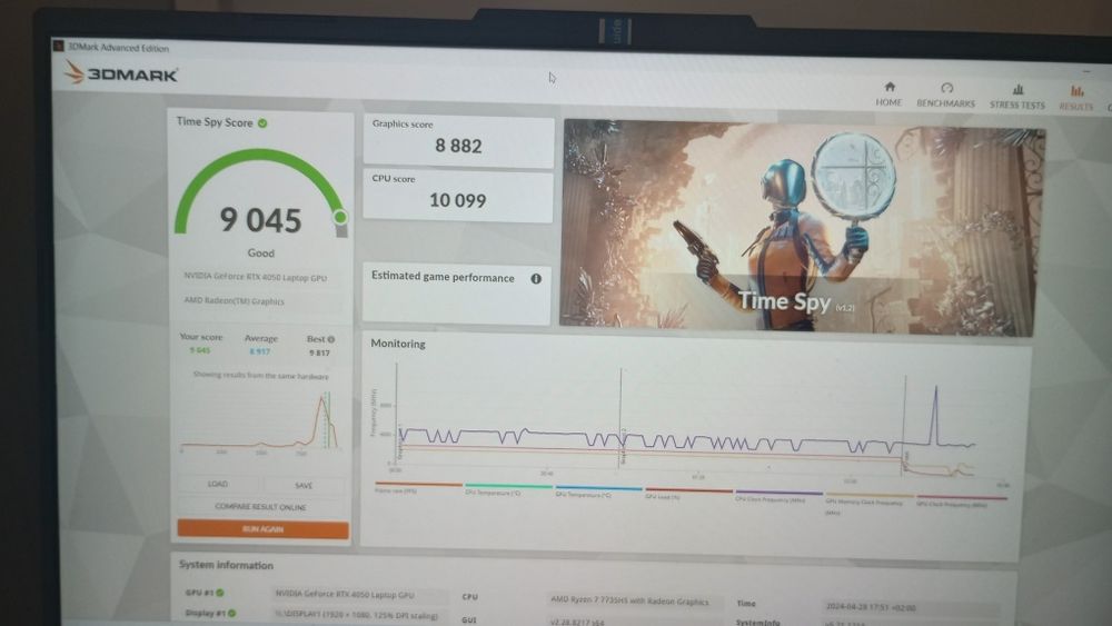 Laptop Asus Tuf R7 7735HS/RTX4050 TGP140W/512SSD/16GB/Windows 11 Gwar.