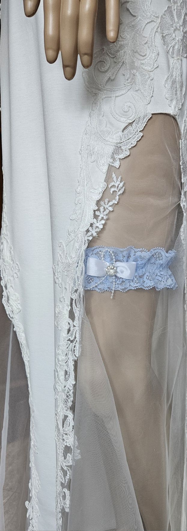 Podwiązka ślubna niebieska
