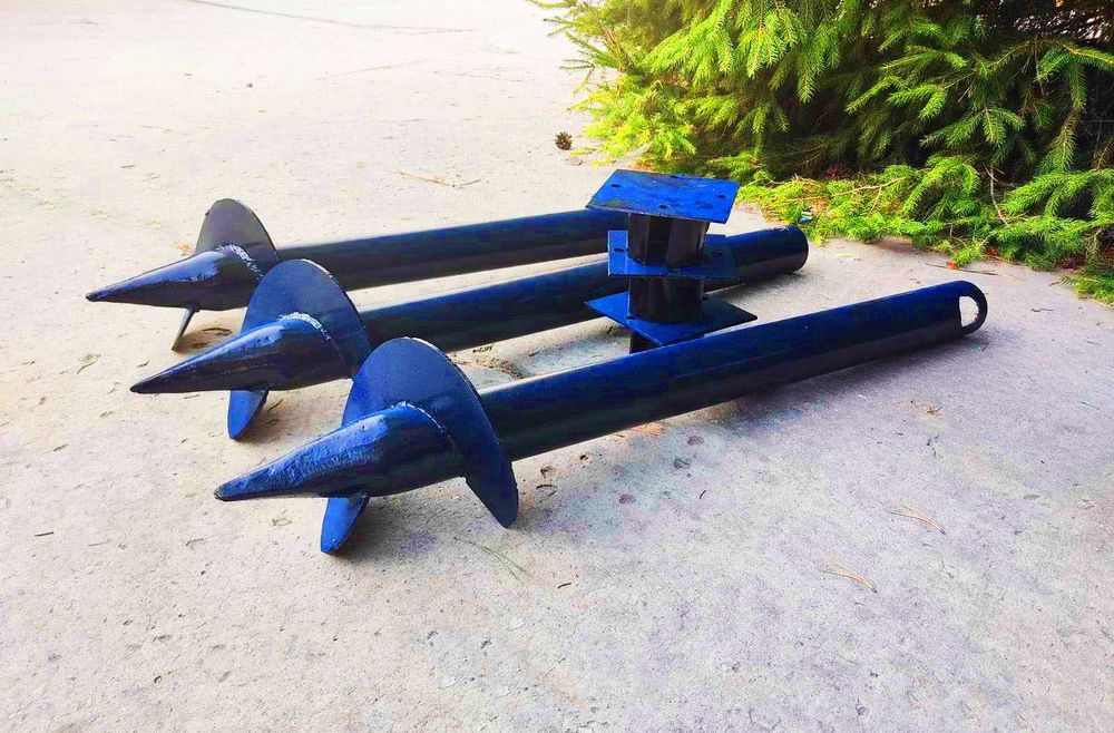 Геошуруп, палі гвинтові, наконечники, фундамент, монтаж