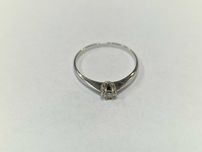 Złoty pierścionek damski/ 585/ 1.45 gram/ R17.5/ 1x DIA 0.08 CT/ białe