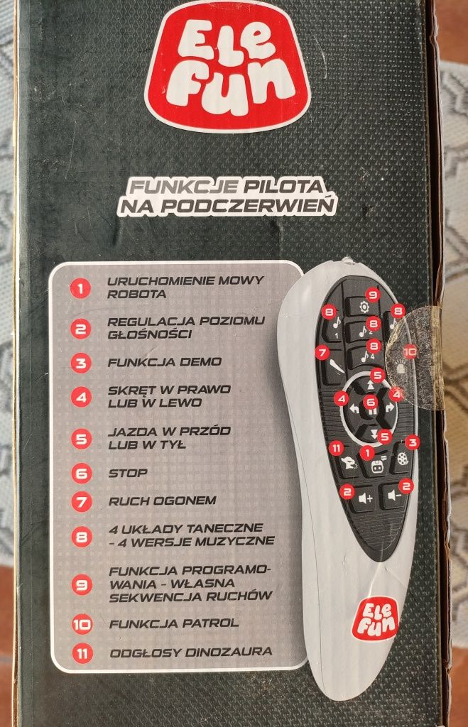 Dinozaur interaktywny Elefun, programowalny z pilotem