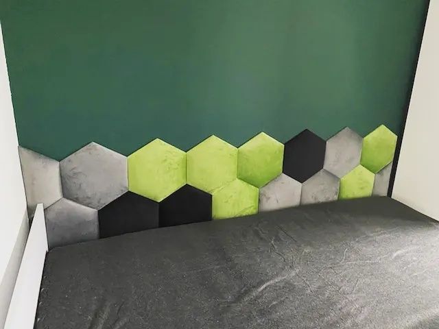 Panele  ścienne tapicerowane heksagony