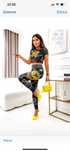 Zestaw czarno złoty getry top legginsy xs s m L