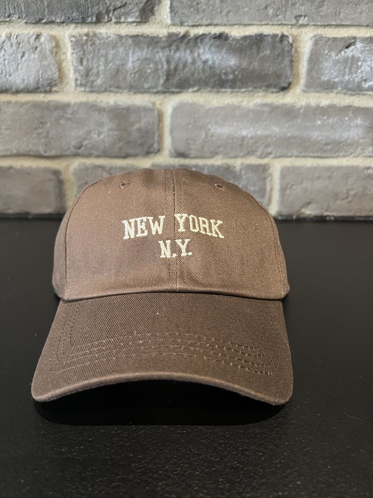 Nowa brązowa czapka z napisem New York vintage unisex