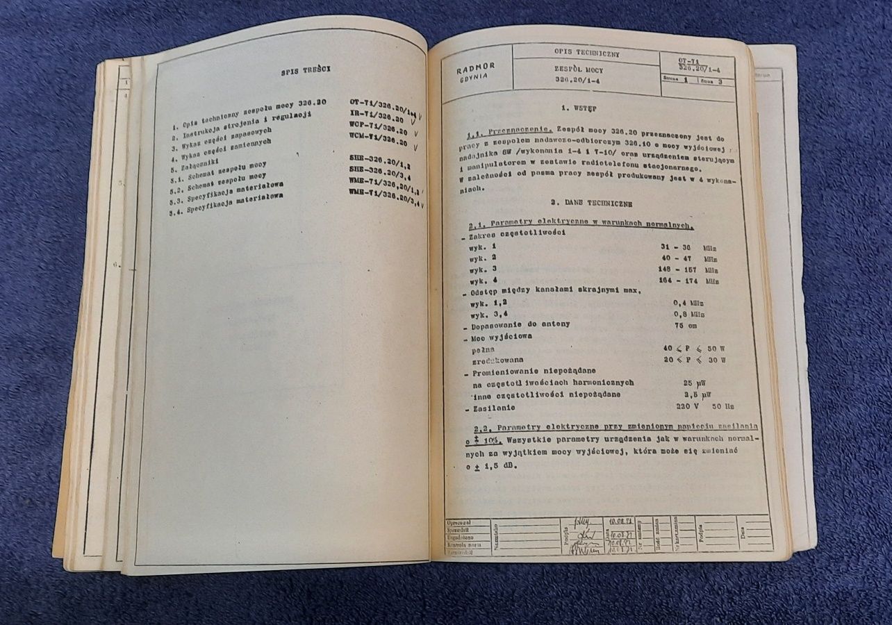 Milicja radiotelefon FM 326 instrukcja posterunek radmor radiostacja