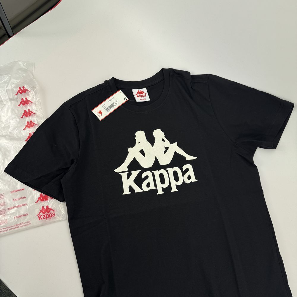 Футболка Kappa Каппа чорний колір Котон 100% Оригінал
