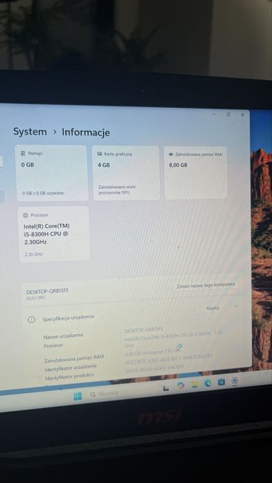 laptop gamingowy msi