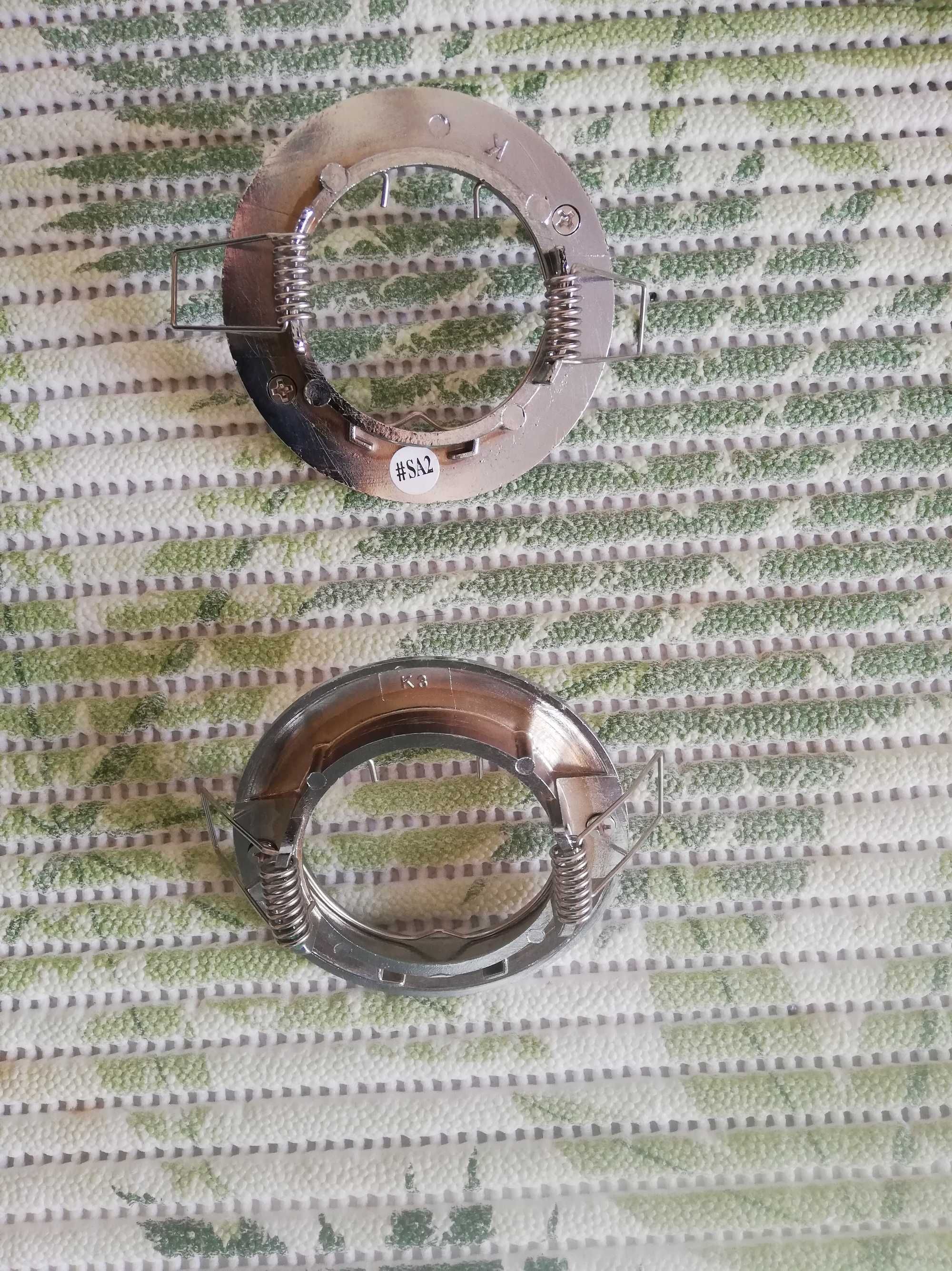 2x oprawa sufitowa halogenowa Chrom stała wpuszczana śr 5,8cm