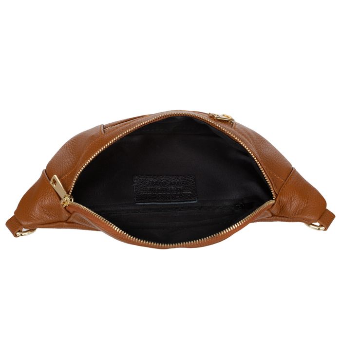 VERA PELLE nerka skórzana saszetka biodrówka V563 czarna