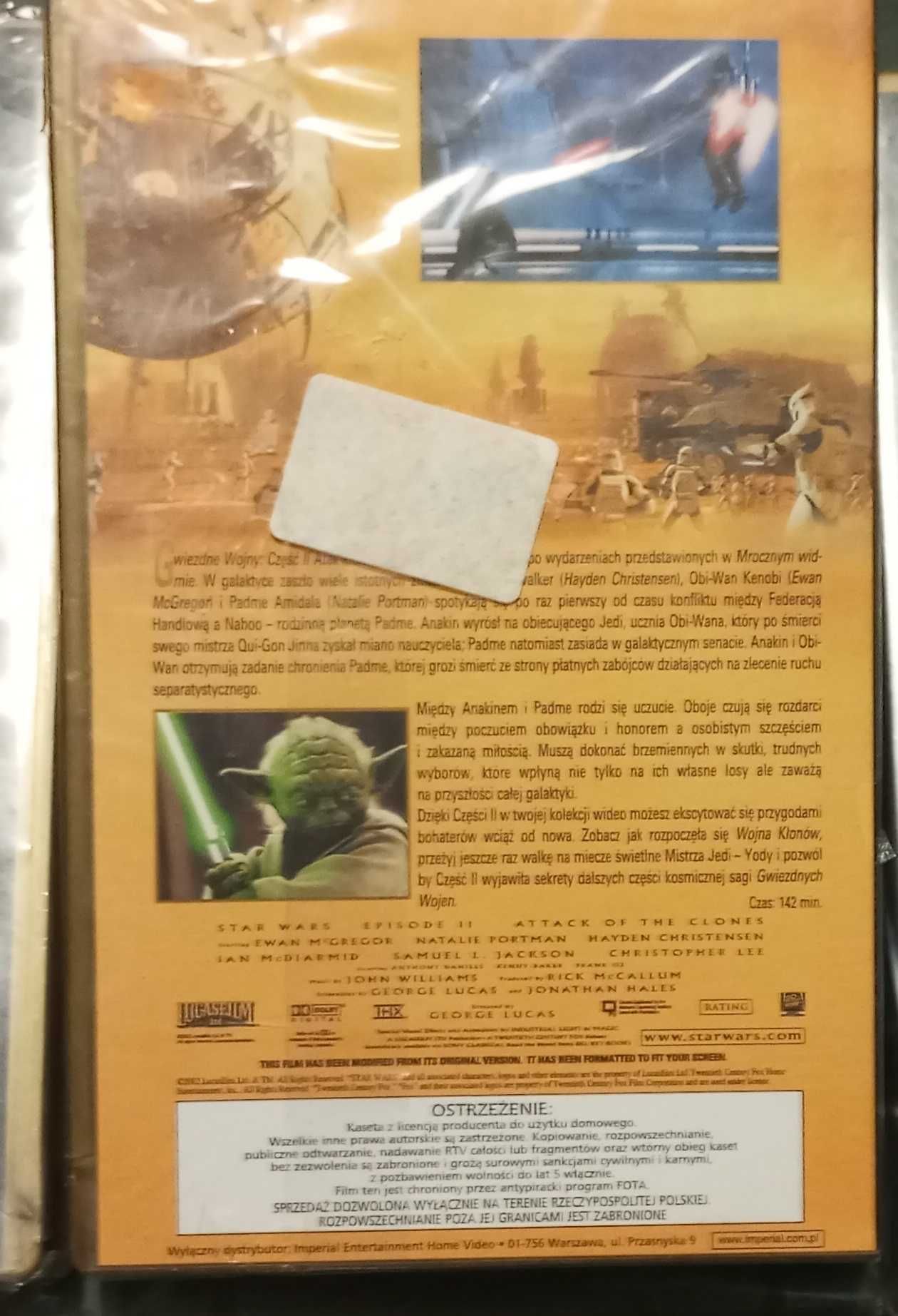 Star wars gwiezdne wojny Atak klonów kaseta VHS - folia,