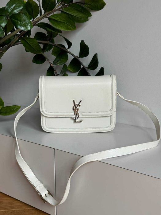 Saint Laurent Large Solferino Cream Silver