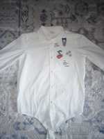 Biała koszula WE z naszywkami r.158_164 styl japoński Tokio Gril