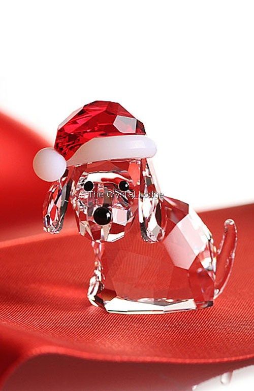 Swarovski crystal santa dog