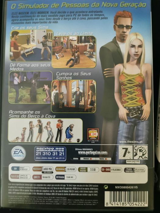Vende-se pack especial Sims 2,jogo original e expansão Sims na noite